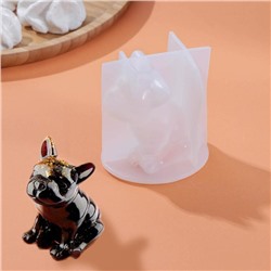 Молд Доляна «Бульдог», силикон, 8×6×7 см, белый