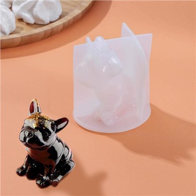 Молд Доляна «Бульдог», силикон, 8×6×7 см, белый