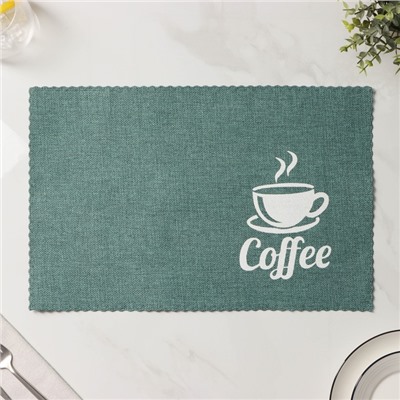 Салфетки сервировочные на стол Доляна Coffee, 4 шт., 44×29 см, бирюзовые