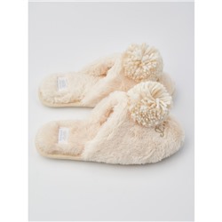 Тапочки «Помпончики I'm a Princess» бежевые