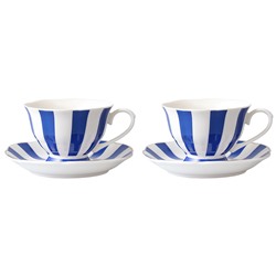 Набор чайных пар в полоску Vintage Charm, 220 мл, 2 шт.