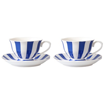 Набор чайных пар в полоску Vintage Charm, 220 мл, 2 шт.
