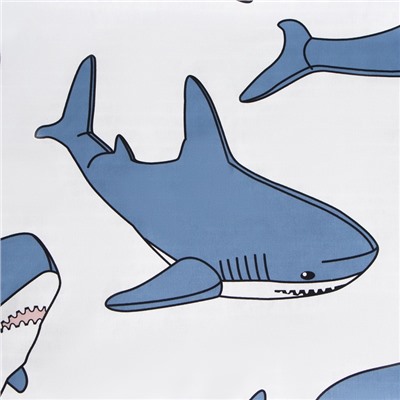 Постельное бельё Этель 1,5 сп Funny shark 143х215 см, 150х214 см, 50х70 см -1 шт, 100% хл, бязь