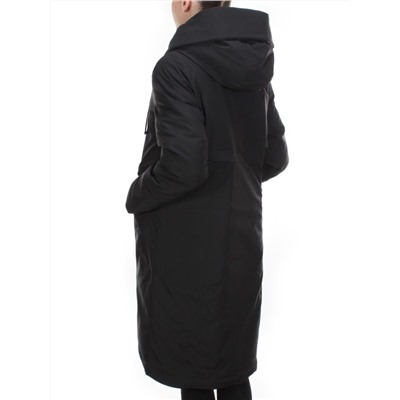 2238 BLACK Пальто женское зимнее AKIDSEFRS (200 гр. холлофайбера)