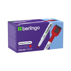 Маркер для белых досок на магните Berlingo "Uniline WB220" красный, пулевидный, 2мм