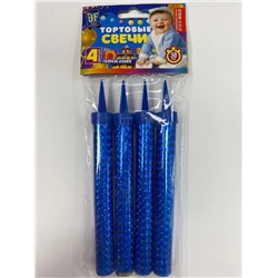 JFTS12-30B blue Торт.свеча(12см/4шт