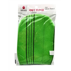 Bath Towel Мочалка-варежка для душа с пилинг-эффектом, уплотненная, зелёный