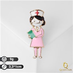 Брошь «Врач», цветная в золоте