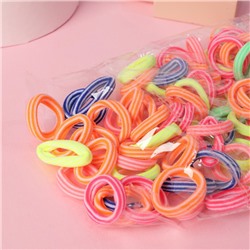 Резинки для волос «Махрушка спорт», набор 100 шт., полоски яркость, 2.5 см