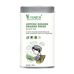 Черный чай Дарджилинг Лопчу Голден Оранж Пеко (100 г), Darjeeling Lopchu Golden Orange Pekoe Black Tea, произв. Teabox