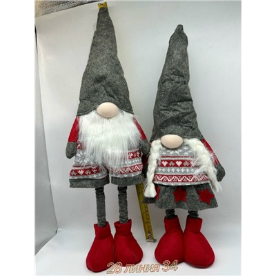Новогодние игрушки гномики Опт: 450₽ Размер: 35см-55см Разгибание ног