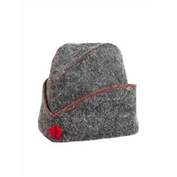 Шапка банная "Пилотка", войлок серый