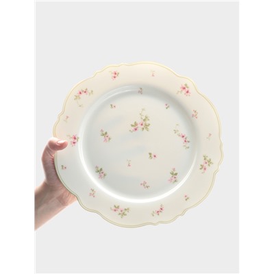 Тарелка WY Spring flowers, d=26.5 см, фарфор, белая