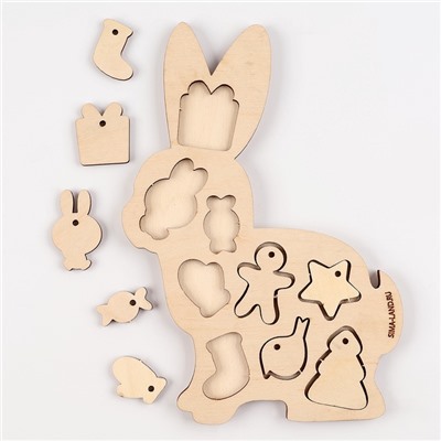 Роспись по дереву «‎Новый год у зайки»‎‎, набор для творчества