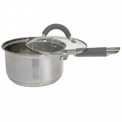 Ковш 2,1 л, 16х9,5 см, из нержавеющей стали со стеклянной крышкой WEBBER BE-361/2