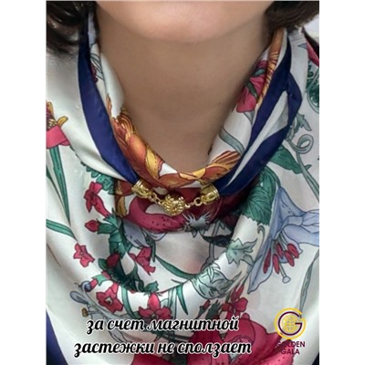 Платок на шею с украшением шелковый Арт 2530/16