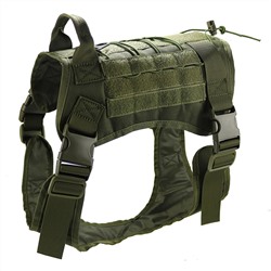 Разгрузочный жилет для собак K9 Tactical (хаки-олива) - Жилет для тренировок и обучения служебных и гражданских собак. Возможно крепление различных подсумков. Материал - сверхпрочный нейлон Cordura 1000D. Регулируемый размер поможет подогнать жилет под вашу собаку №403