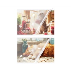 Альбом для рисования 40л., А4, на скрепке BG "Усы, лапы и хвост", пластиковая обложка