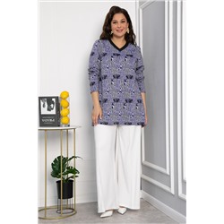 Блуза Фауна (синяя) Б11036