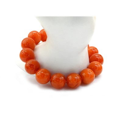 Браслет из янтаря шарик 14мм карамельный