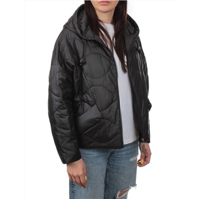 23-061 BLACK Куртка оверсайз демисезонная женская (синтепон 100 гр.)