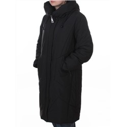 A618 BLACK Пальто зимнее женское (верблюжья шерсть, 120 гр. холлофайбер)
