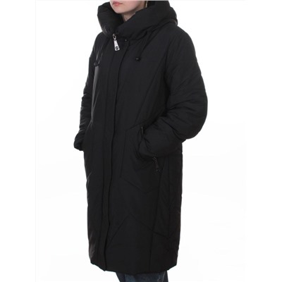 A618 BLACK Пальто зимнее женское (верблюжья шерсть, 120 гр. холлофайбер)