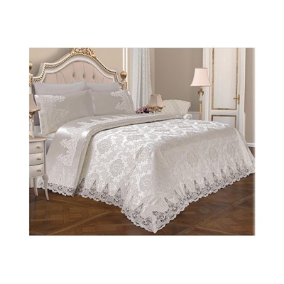 Комплект Постельного Белья с Покрывалом 240x260 см ЕВРО 2 сп.Pike Set Le Jardin D'OR
