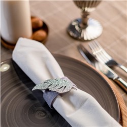Набор колец для салфеток Silver feather, 4 шт., 4.8×6.5 см, 100% п/э, фетр