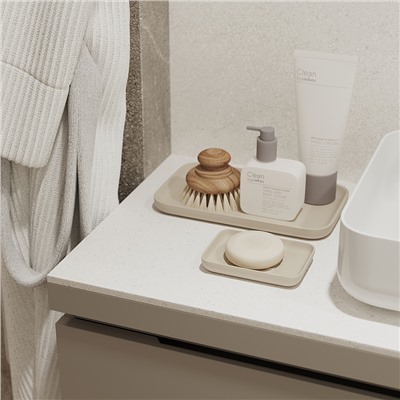 Мыльница Slim, светло-серая