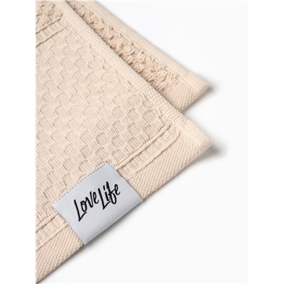 Полотенце махровое LoveLife «Ордос» 30×50 см, бежевое, 100% хлопок, 430 г/м²