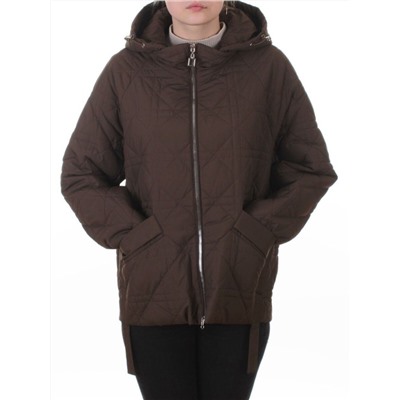 8061 BROWN Куртка стеганная демисезонная женская (100 гр. холлофайбер)