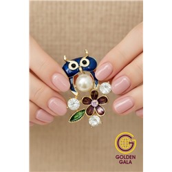 Брошь совушка с жемчугом БР4/1