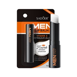 Мужской бальзам для губ с Витамином Е и вазелином SADOER MEN Lipstick Vitamin E Petrolium Jelly 2,7 гр