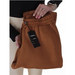 2528-K BROWN Брюки спортивные утепленные женские (85% хлопок, 10% полиэстер, 5% спандекс)