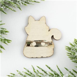 Значок новогодний в коробочке «Кот» 3 х 3,3 см