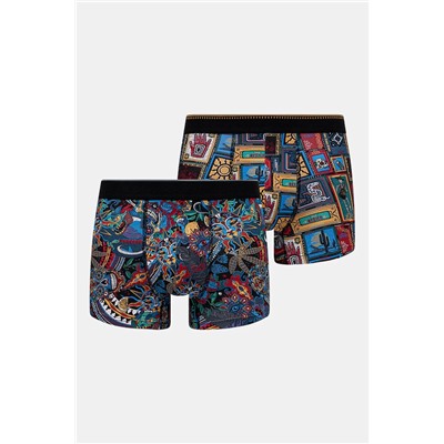 Bokserki bawełniane męskie z elastanem wzorzyste (2-pack) kolor multicolor