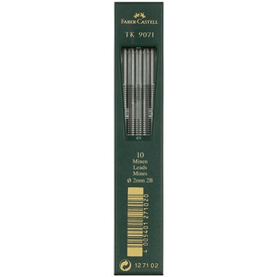 Грифели для цанговых карандашей 2B 2,0мм 10шт TK 9071 Faber-Castell 127102/Германия