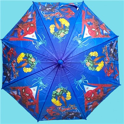 Зонт-трость для мальчика с мультгероями полуавтомат Арт 1004/4