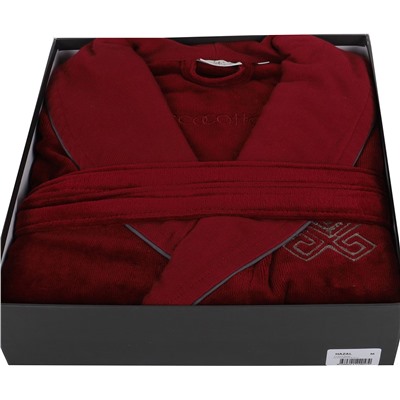Халат Велюровый Мужской (L) Hazal Bordo Bay Large Bornoz- EcoCotton
