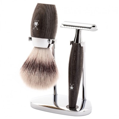 Muhle KOSMO 3-teiliges Rasierset, Silvertip Fibre, mit Rasierhobel  Бритвенный набор KOSMO из 3 предметов, Silvertip Fibre, с безопасной бритвой