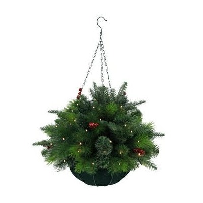 GAEM Кашпо хвойное с подсветкой, 50 LED ламп, 200 веток, (3*АА н/п), L53 W53 H74 см