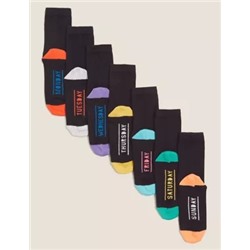 7pk School Days of the Week Socks