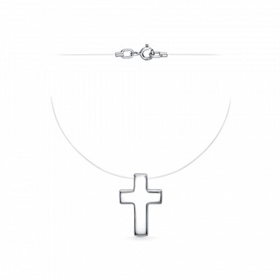 Колье (леска) родированное серебро 925*