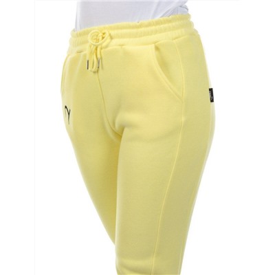 03 YELLOW Брюки спортивные женские на флисе (100% хлопок) 7986