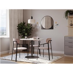 Стул Ror, Round, велюр, черный/розовый