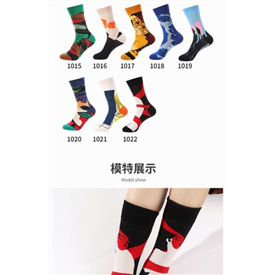 Haichin Genuine brand demi-season socks for leisure, mid-length