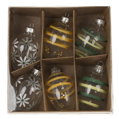 Набор из 6-ти изделий декоративных подвесных "Яйцо" (4*6,5), L14 W14 H4,5 см