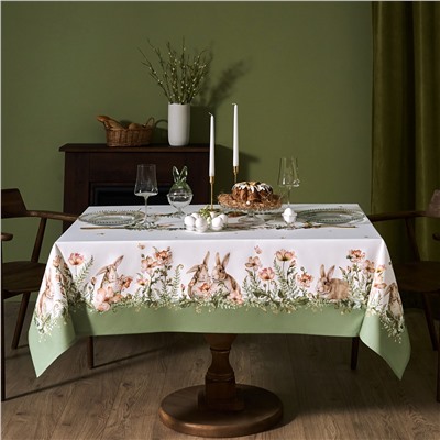 СКАТЕРТЬ"SENSE" 140Х180СМ,ЗЕЛЕНЫЙ ,100%ХЛОПОК, ТВИЛ С ПРОПИТКОЙ