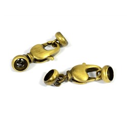 Замок карабин 17мм цв.латунь